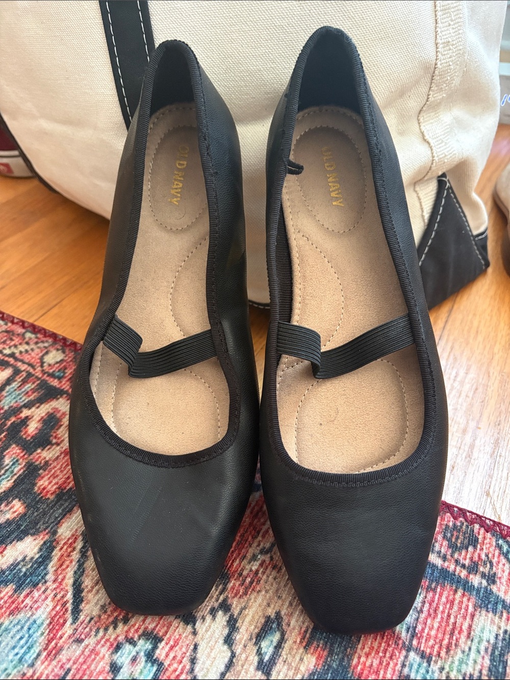 Old Navy Black Mary Jane-Style Square-Toe Flats